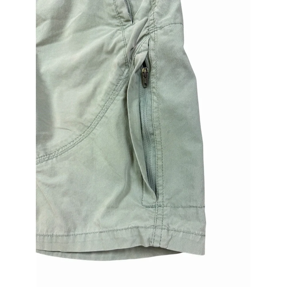 Kuhl Cargo Shorts Womens Size 4 Green Hiking Camping Zipper Pockets